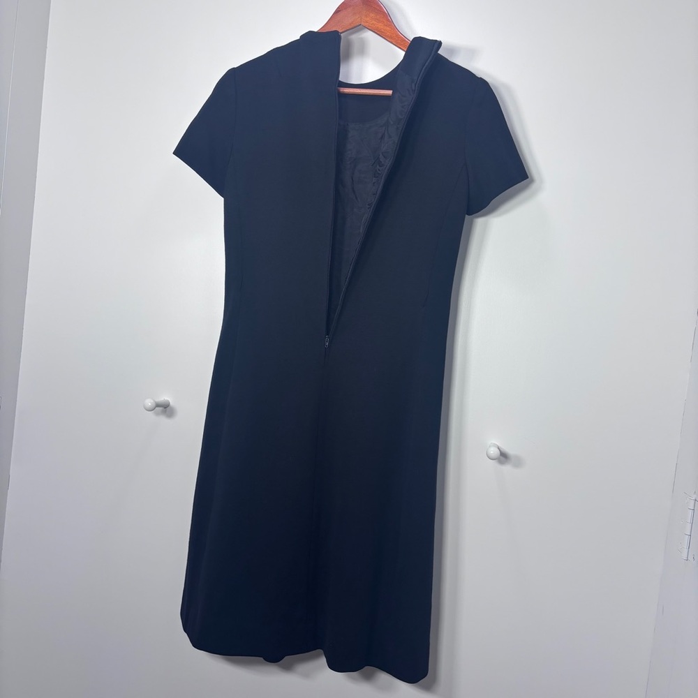 Vintage 60s/70s NWT Black Short Sleeve Dress Women’s Size 8 Belt Loops (no Belt) - Picture 3 of 4